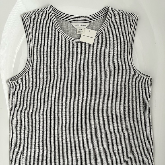 NWOT CLUB MONACO ZEBEDEE Dress, Stripes, White & Navy Blue, Medium - Picture 5 of 5